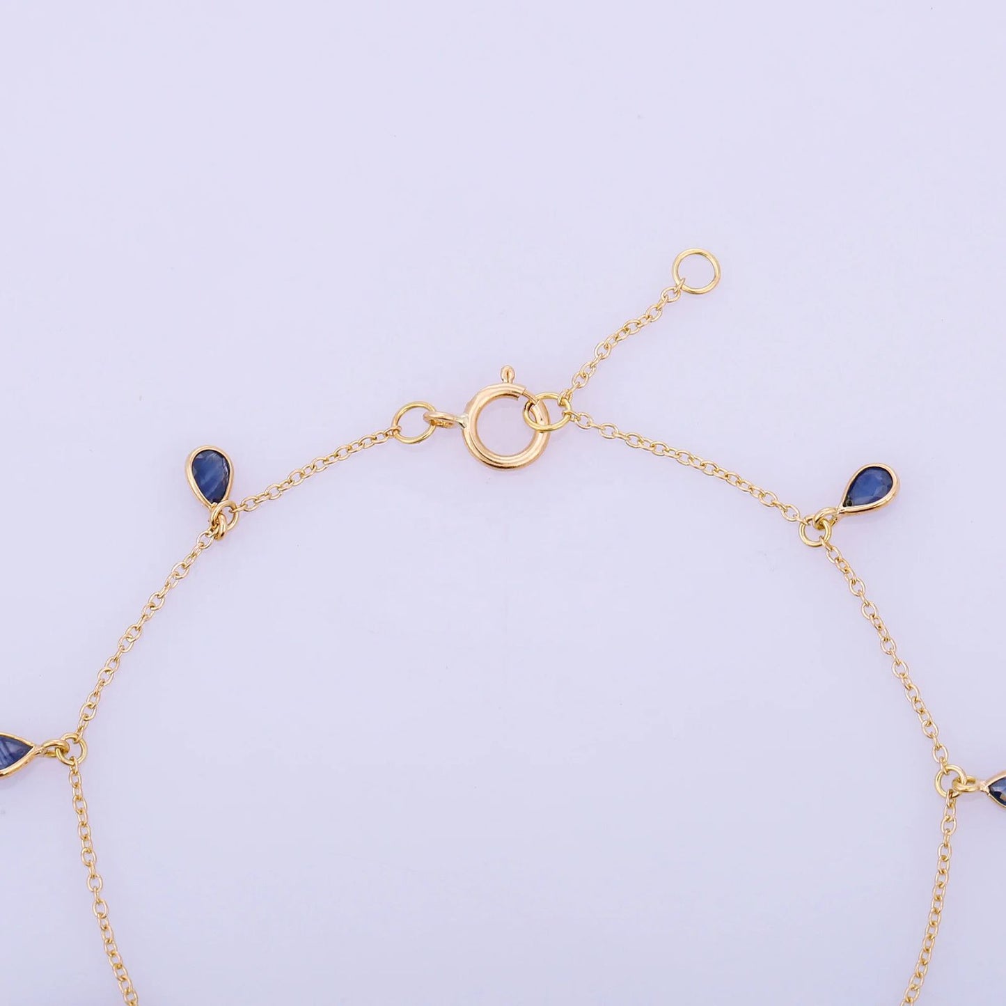 Zafiro azul pulsera Congue Oro