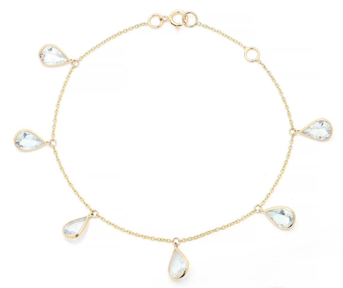 Aguamarina pulsera Obi Oro