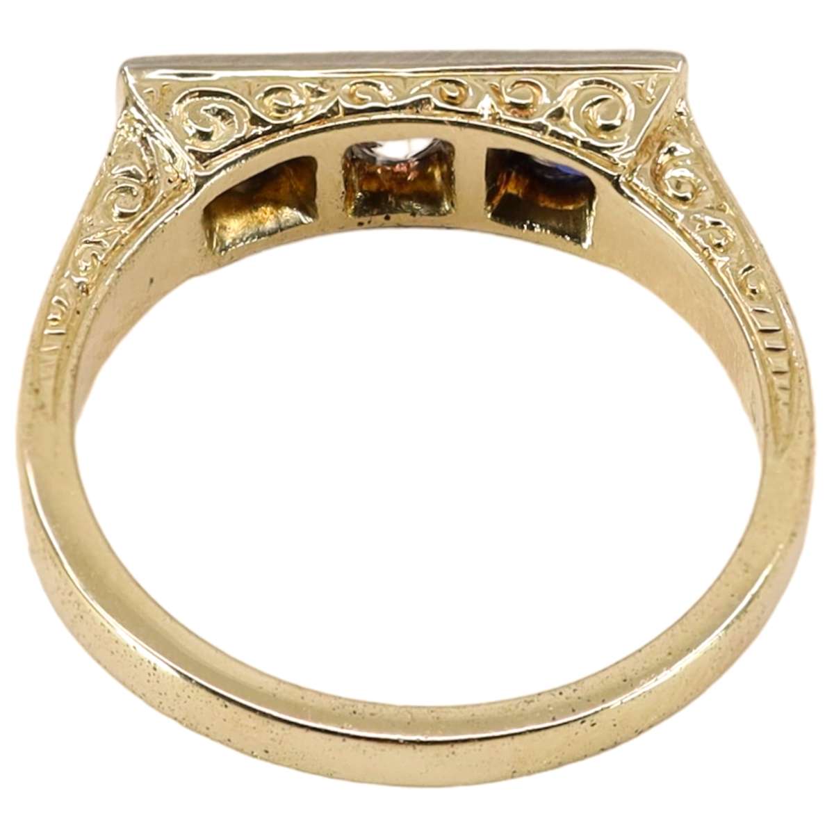 Zafiro azul y Diamante Vintage Art Cabrera