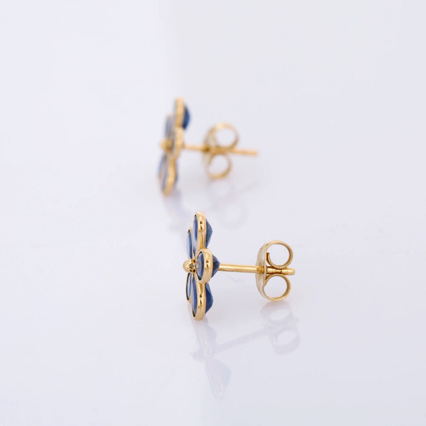 Zafiro azul aros Odeleite Oro