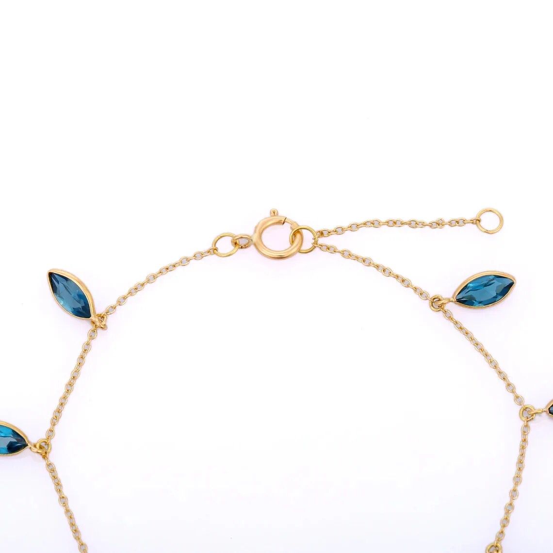Topacio Azul pulsera Magdalena Oro