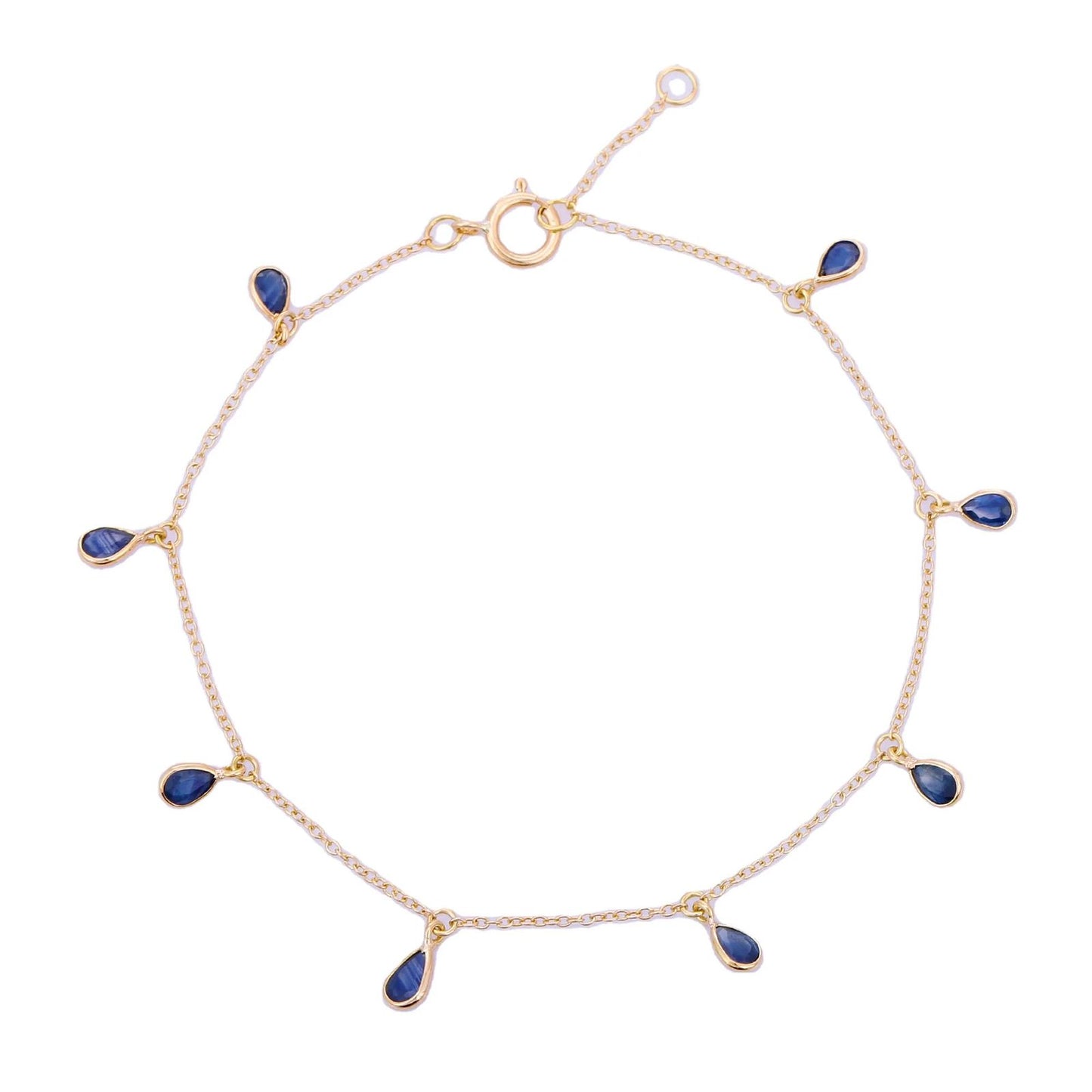 Zafiro azul pulsera Congue Oro