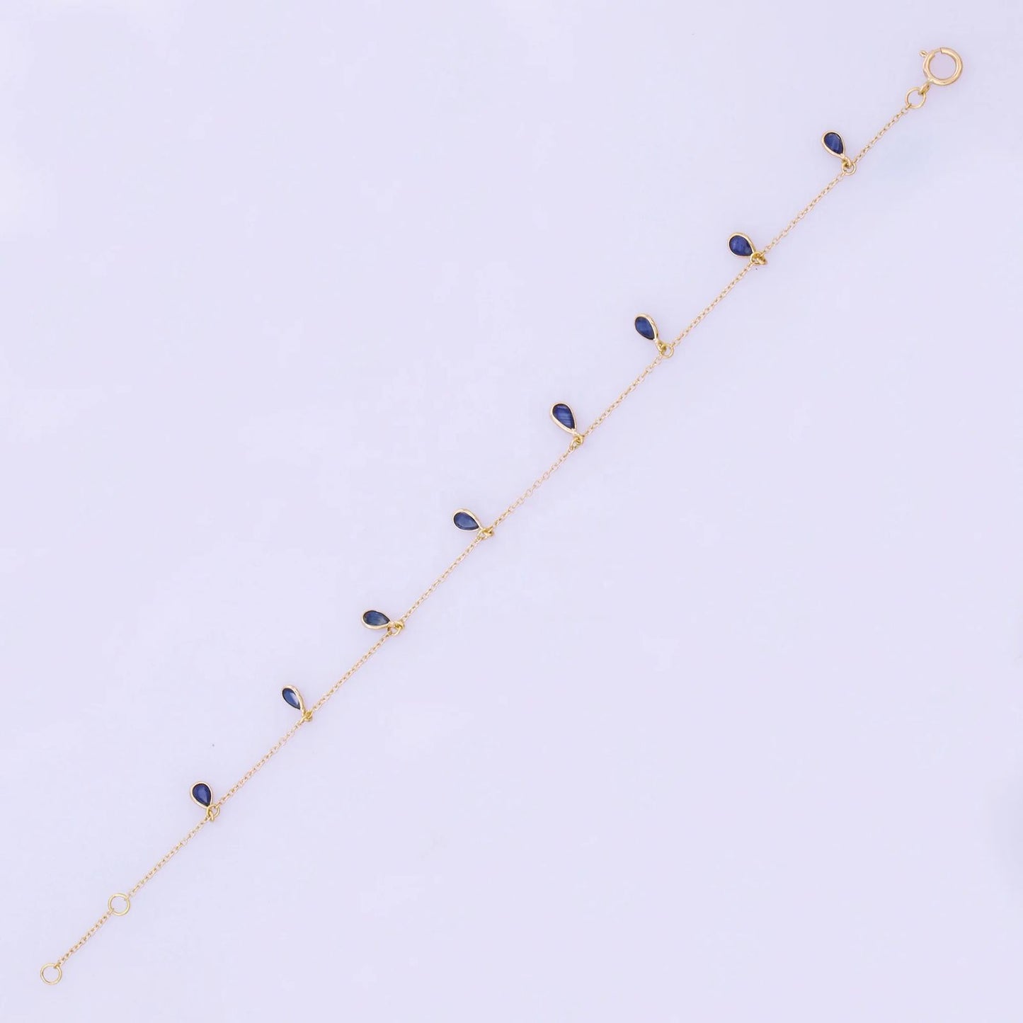 Zafiro azul pulsera Congue Oro
